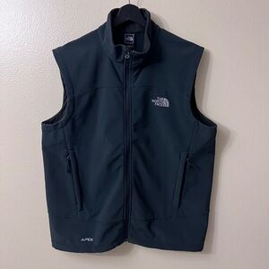 The North Face Apex Vest Mens Large Black Softshell Zip Pockets Outdoor